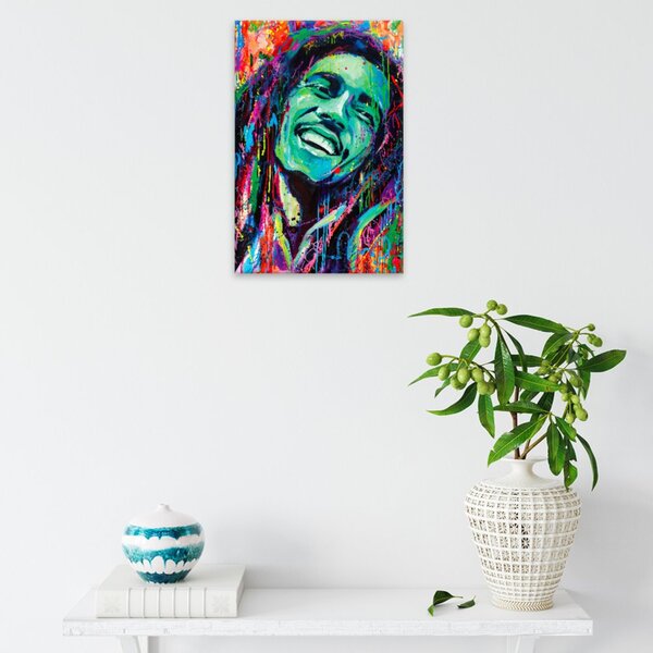 Obraz na plátne - Bob Marley v barvách - 40x60 cm