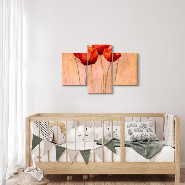Obraz - Červené tulipány (90x60 cm)