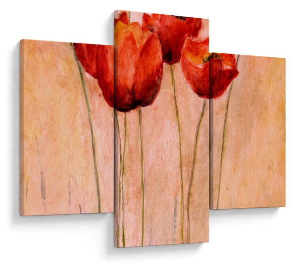 Obraz - Červené tulipány (90x60 cm)