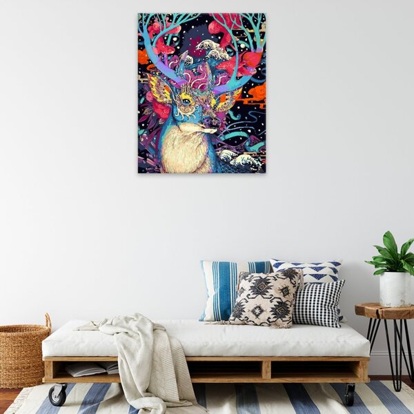 Obraz na plátne - Jeleň s kráľovskou korunou - 40x50 cm