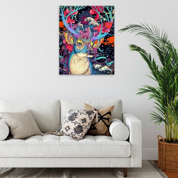 Obraz na plátne - Jeleň s kráľovskou korunou - 40x50 cm