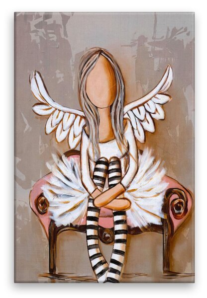 Obraz na plátne - Anjel s pruhovanými podkolienkami - 40x60 cm
