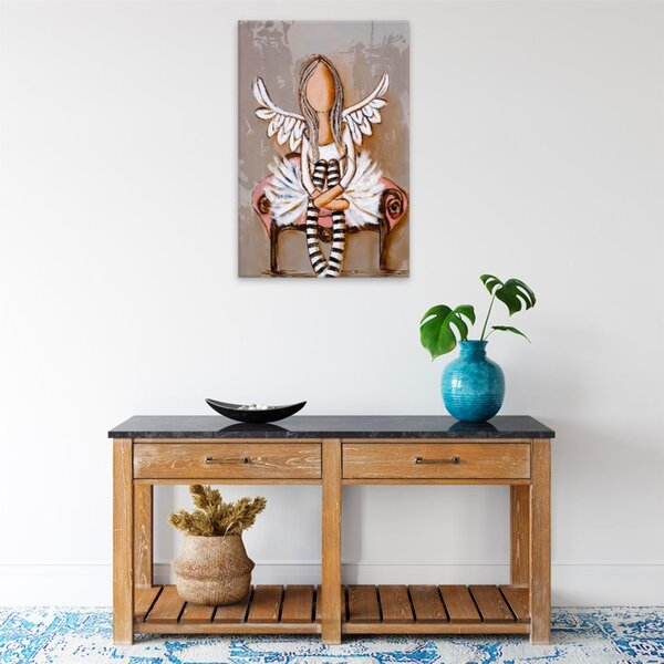 Obraz na plátne - Anjel s pruhovanými podkolienkami - 40x60 cm