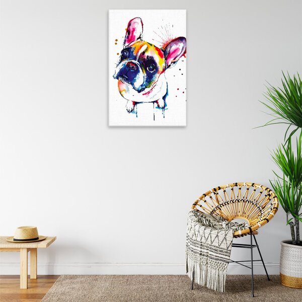 Obraz na plátne - Francúzsky buldog vo farbách - 40x60 cm