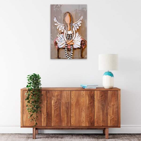 Obraz na plátne - Anjel s pruhovanými podkolienkami - 40x60 cm