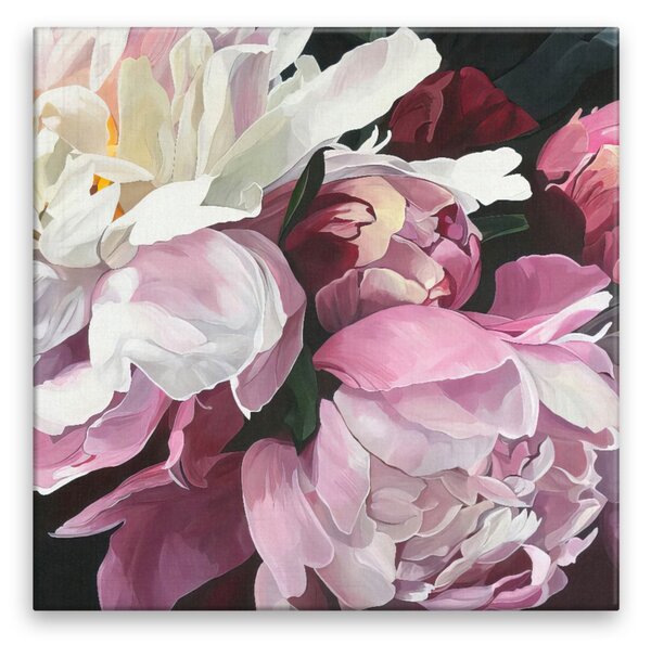 Obraz na plátne - Kvet pivonky - 40x40 cm
