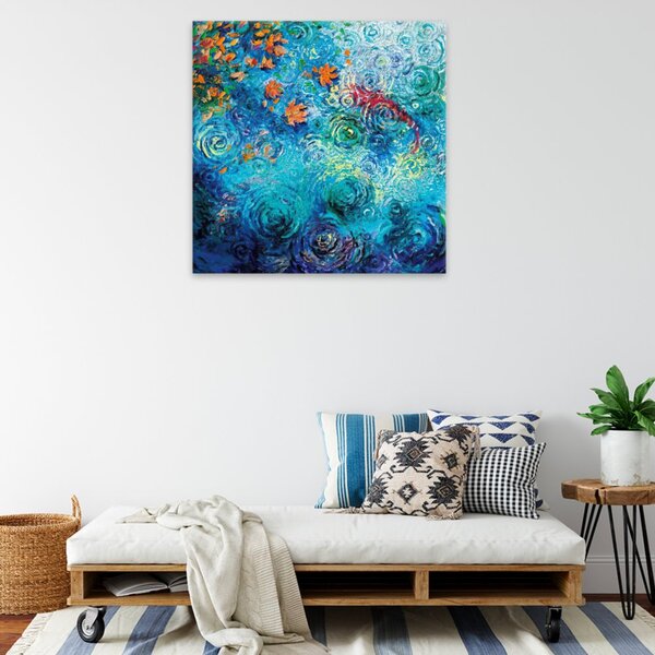 Obraz na plátne - Rybník v daždi - 40x40 cm
