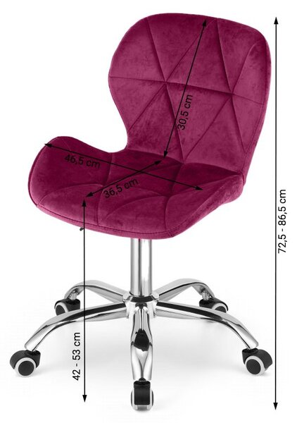 Set do pracovne ZARIMO stôl 80x40 cm biely + kreslo AVOLA VELVET vínové