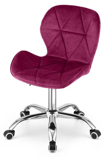 Set do pracovne ZARIMO stôl 80x40 cm biely + kreslo AVOLA VELVET vínové