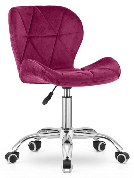 Set do pracovne ZARIMO stôl 80x40 cm biely + kreslo AVOLA VELVET vínové