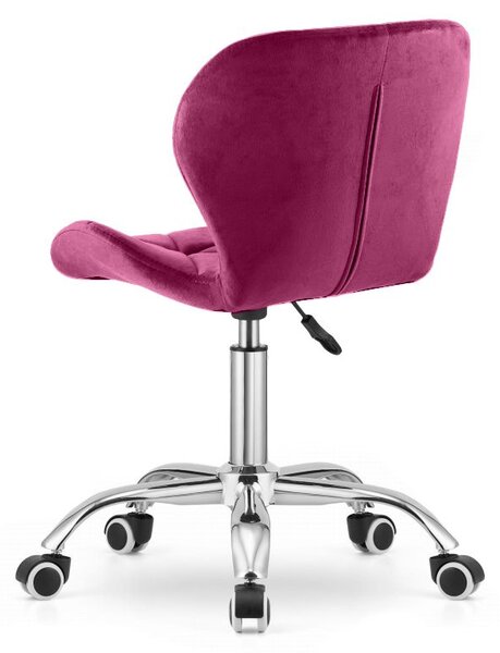 Set do pracovne ZARIMO stôl 80x40 cm biely + kreslo AVOLA VELVET vínové