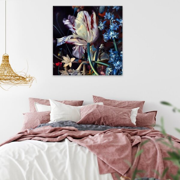 Obraz na plátne - Orosený tulipán - 40x40 cm