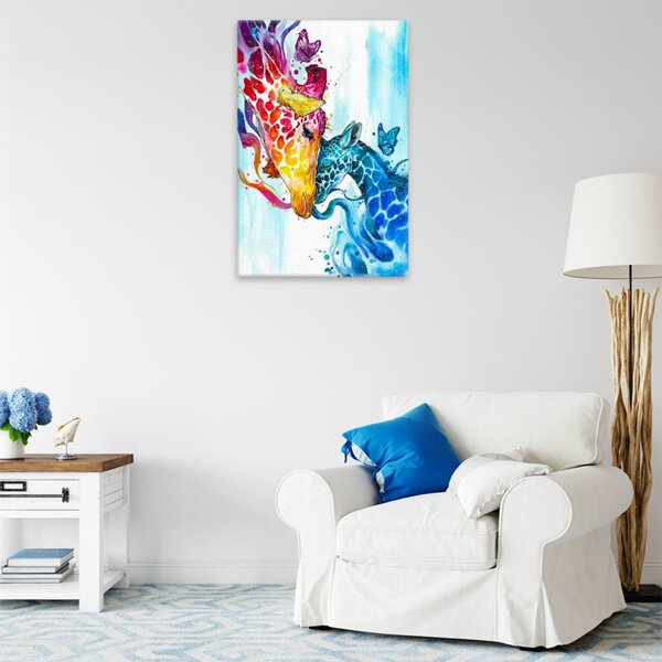 Obraz na plátne - Žirafia láska - 40x60 cm