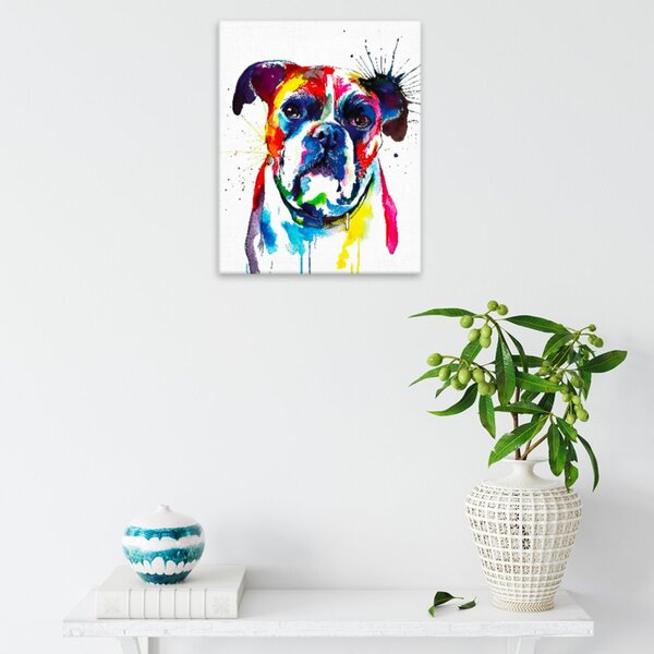 Obraz na plátne - Boxer vo farbách - 40x50 cm