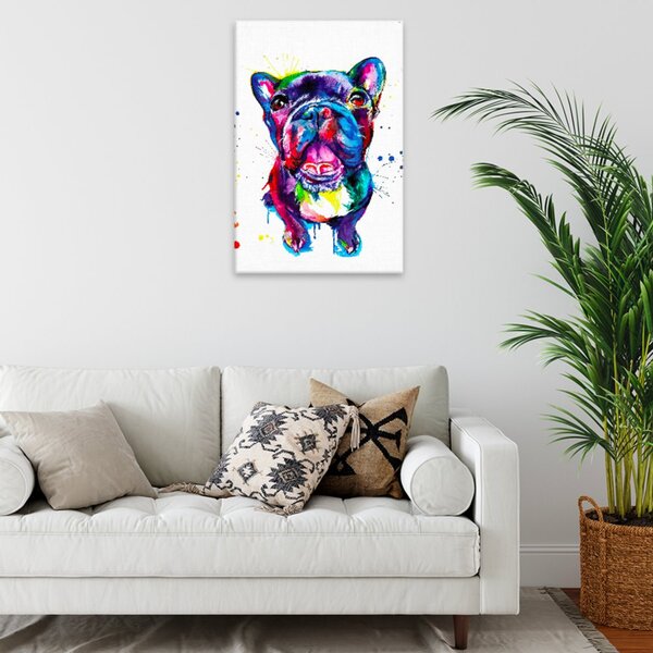 Obraz na plátne - Buldok vo farbách - 40x60 cm
