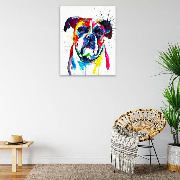 Obraz na plátne - Boxer vo farbách - 40x50 cm