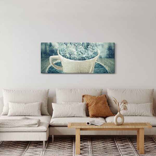 Obraz - Zimný svet v hrnčeku (120x50 cm)