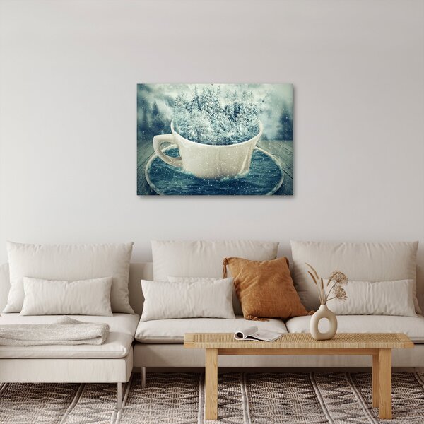 Obraz - Zimný svet v hrnčeku (70x50 cm)
