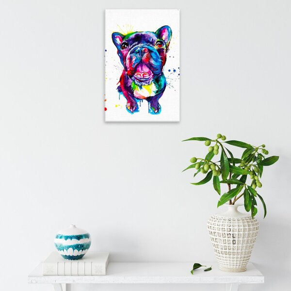 Obraz na plátne - Buldok vo farbách - 40x60 cm