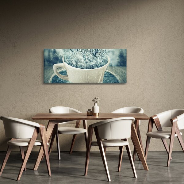 Obraz - Zimný svet v hrnčeku (120x50 cm)