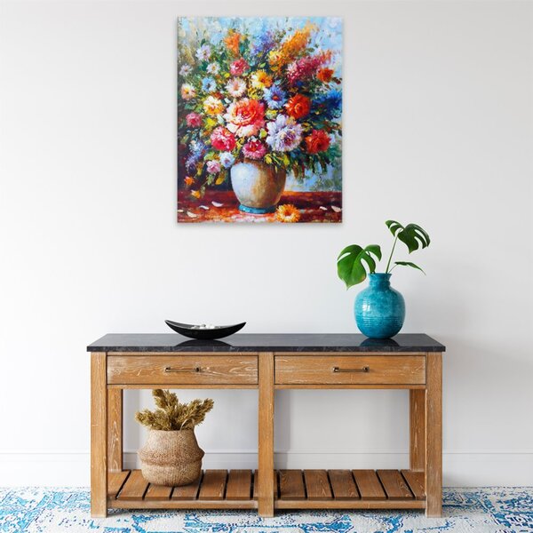 Obraz na plátne - Divoké kvety vo váze - 40x50 cm