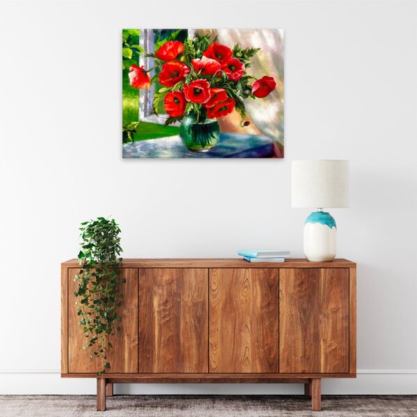 Obraz na plátne - Vlčí mak vo váze - 50x40 cm
