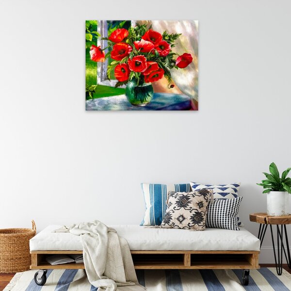 Obraz na plátne - Vlčí mak vo váze - 50x40 cm