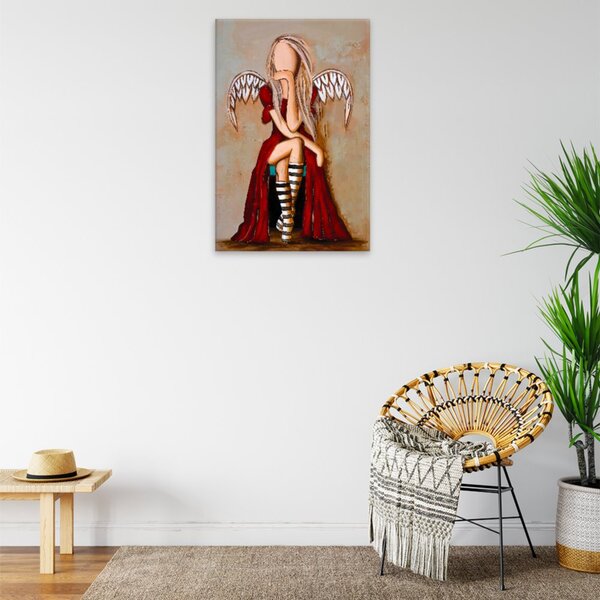 Obraz na plátne - Anjel s diablom v tele - 40x60 cm