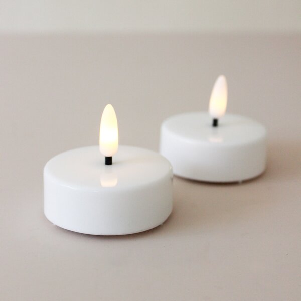 Čajová LED sviečka Flamme White 5,8 cm – set 2 ks