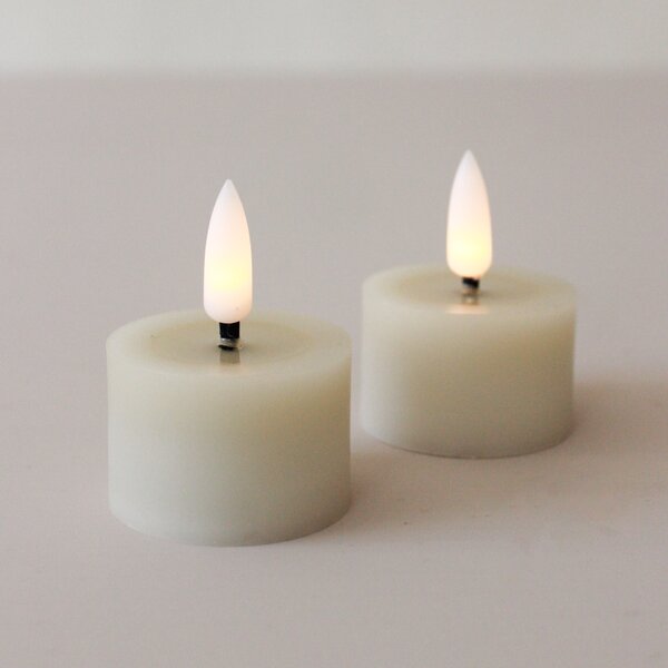 Čajová LED sviečka Flamme Beige 4 cm – set 2 ks