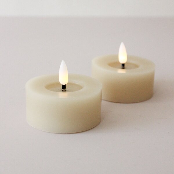 Čajová LED sviečka Flamme Beige 7 cm – set 2 ks