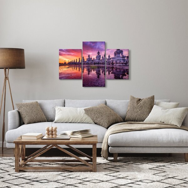 Obraz - Budhovia v západe slnka (90x60 cm)