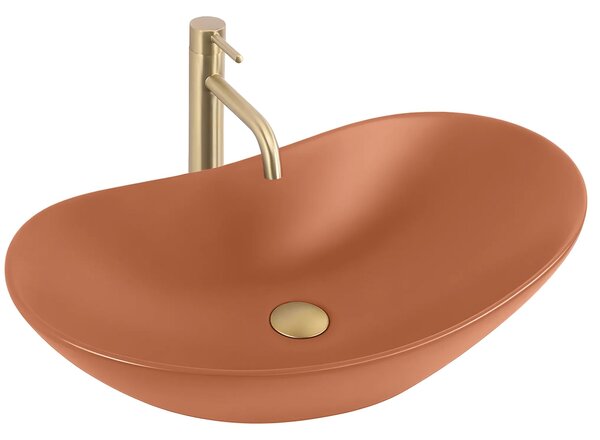 Rea Royal, umývadlo na dosku 615×360×155 mm, oranžová matná, REA-U3530