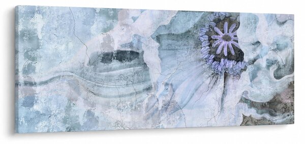 Obraz - Kvetinová freska na tehlovej stene (120x50 cm)