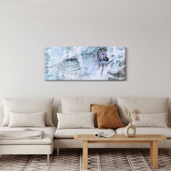 Obraz - Kvetinová freska na tehlovej stene (120x50 cm)
