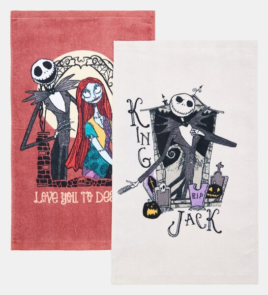 Sinsay - Bavlnené uteráky 2 ks Nightmare Before Christmas - viacfarebná
