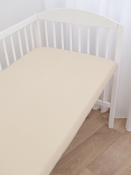 Jersey plachta do postieľky Classic 60 x 120 cm – prírodná