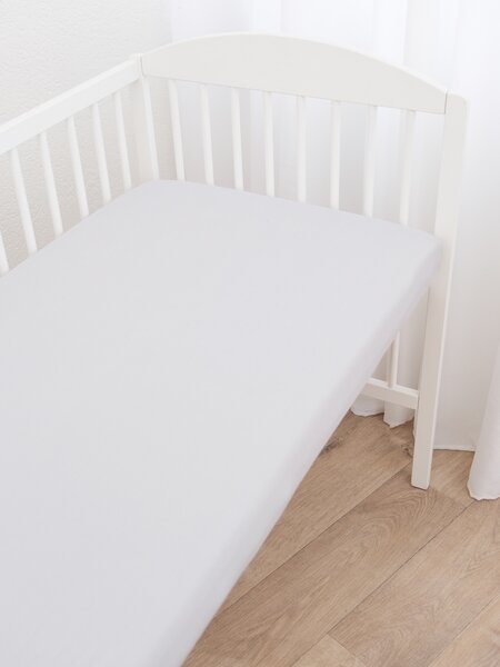 Jersey plachta do postieľky Classic 60 x 120 cm – svetlo sivá