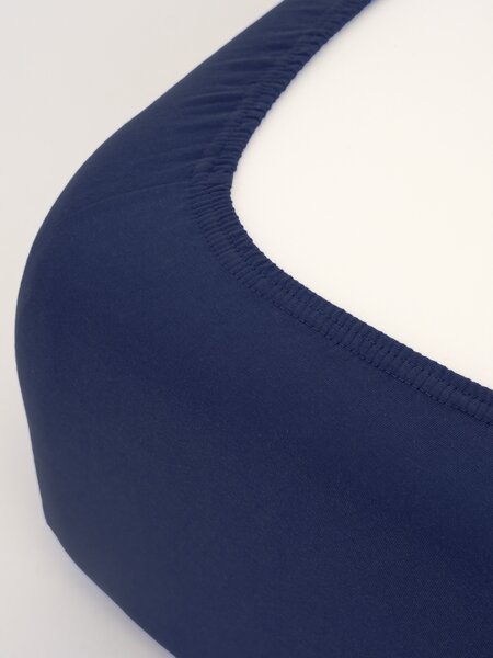 Jersey plachta do postieľky Classic 60 x 120 cm – tmavo modrá