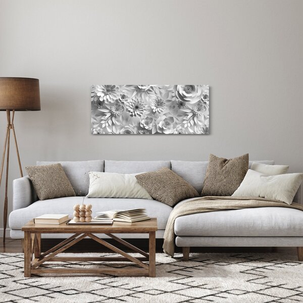 Obraz - Biele kvety (120x50 cm)