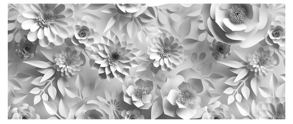 Obraz - Biele kvety (120x50 cm)