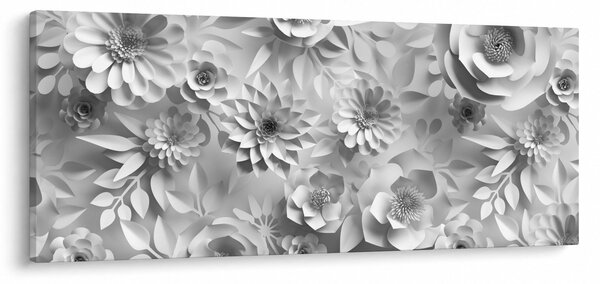 Obraz - Biele kvety (120x50 cm)