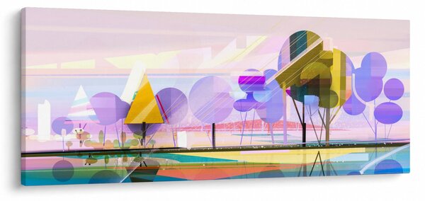 Obraz - Abstrakcia, krajina (120x50 cm)