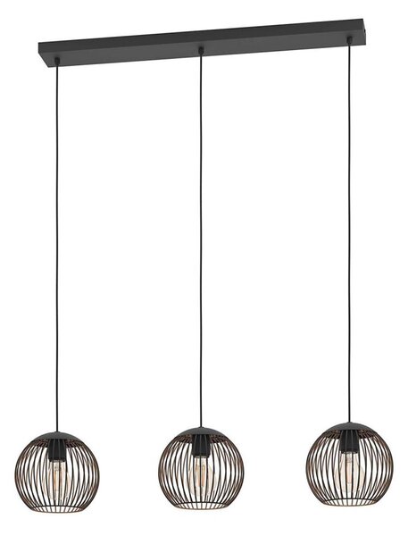 Eglo 901869 - Závesný luster ALMANZORA 3xE27/60W/230V, čierny