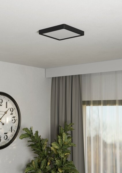 Eglo 901303-LED Stropné svietidlo FUEVA LED/10,5W/230V 2700/4000/6500K 22x22cm čierna