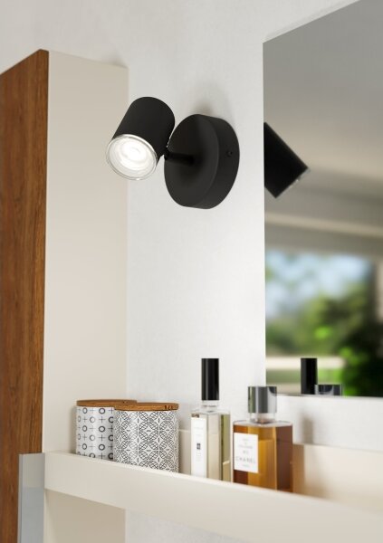 Eglo 901964 - Kúpeľňové nástenné bodové svietidlo CONSUMA 1x GU10/5W/230V IP44 čierna