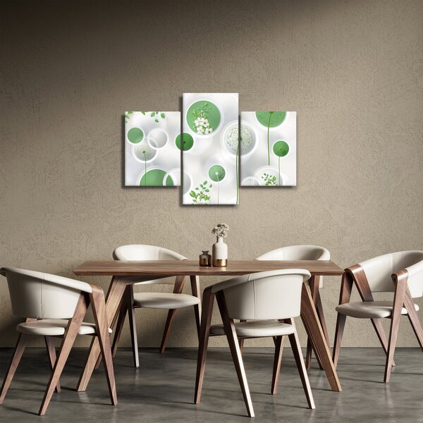 Obraz - Kvety v kruhoch (90x60 cm)