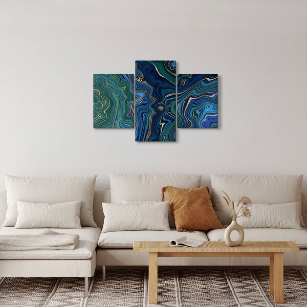 Obraz - Zeleno-modrý mramor (90x60 cm)