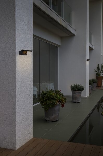 FARO 74456 - LED solárne nástenné svietidlo so snímačom pohybu LUMA LED/5W/3,7/230V IP65 antracit