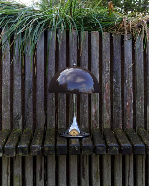 Louis Poulsen Prenosná lampa Panthella 250, chrome original opal brown 5744613457
